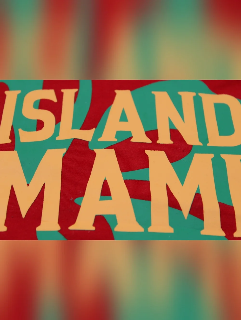 Island Mami Baby Doll Tee Small Red Yellow Blue Graphic - Picture 4 of 4